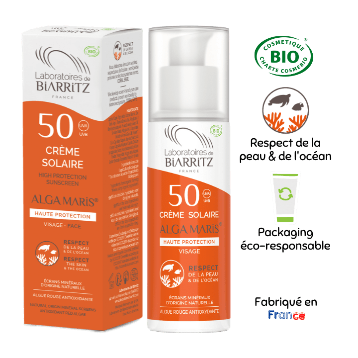 Crème solaire visage SPF 50 - Laboratoires de Biarritz