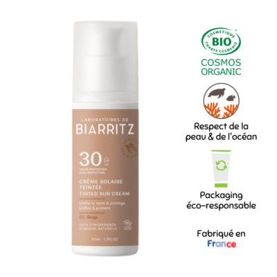 Crème solaire teintée SPF30 - Laboratoires de Biarritz