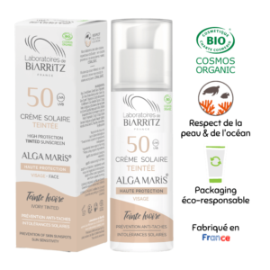 Crème solaire visage teintée SPF 50 - Laboratoires de Biarritz