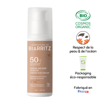 Crème solaire teintée SPF50 - Laboratoires de Biarritz