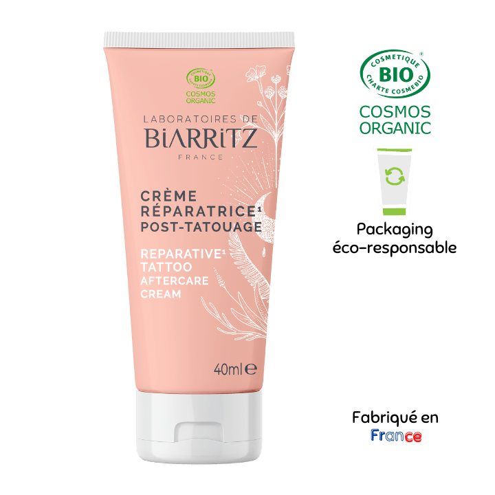 Crème réparatrice post-tatouage - Laboratoires de Biarritz Crème réparatrice post-tatouage - Laboratoires de Biarritz
