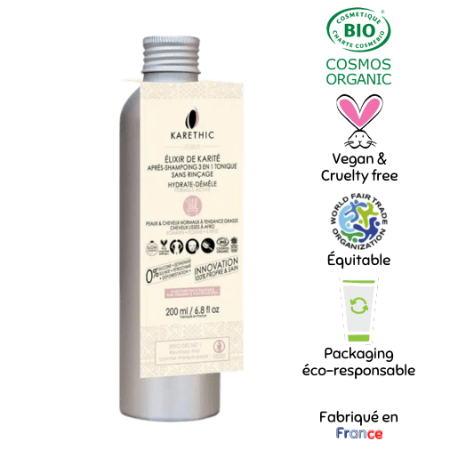 Elixir de Karité - Après-shampoing 3 en 1 tonique sans rinçage - Karethic