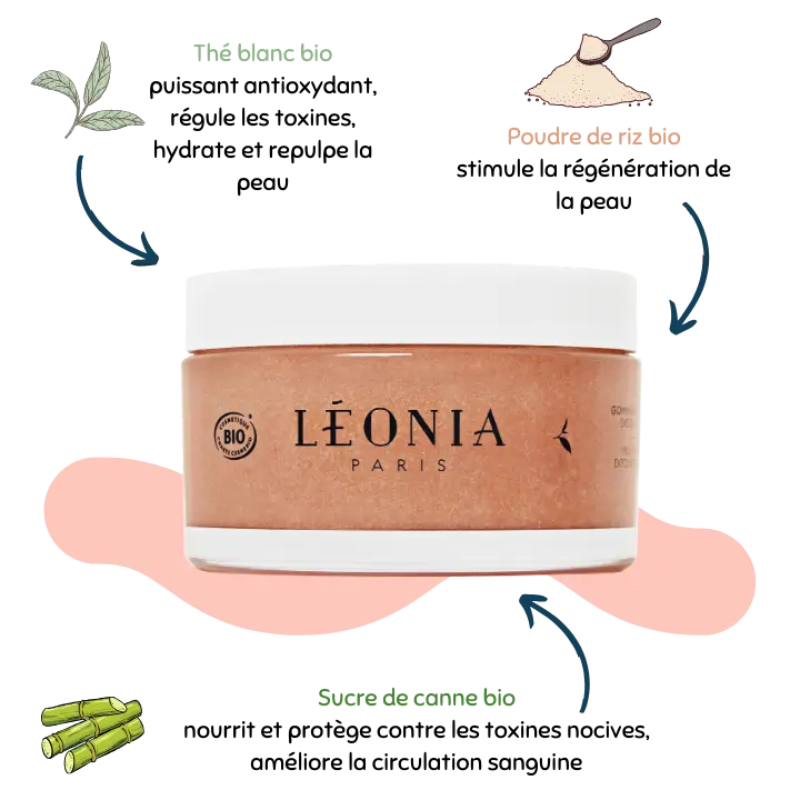 Gommage thé blanc lacté - Léonia Paris