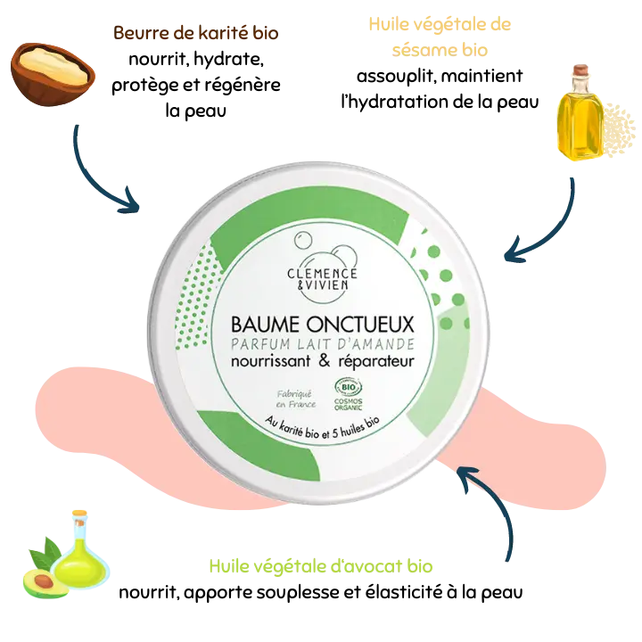 Baume onctueux parfum lait d'amande - Clémence & Vivien