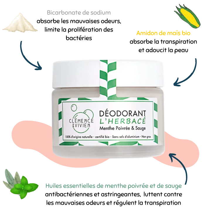 Déodorant naturel l'herbacé - Clémence & Vivien