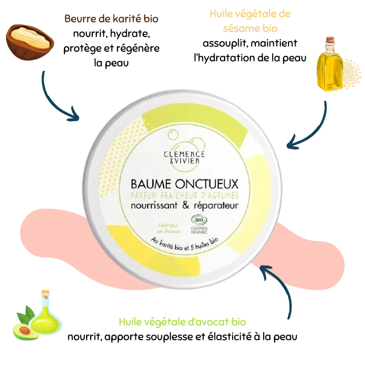 Baume onctueux parfum fraîcheur d'agrumes - Clémence & Vivien Baume onctueux parfum fraîcheur d'agrumes - Clémence & Vivien