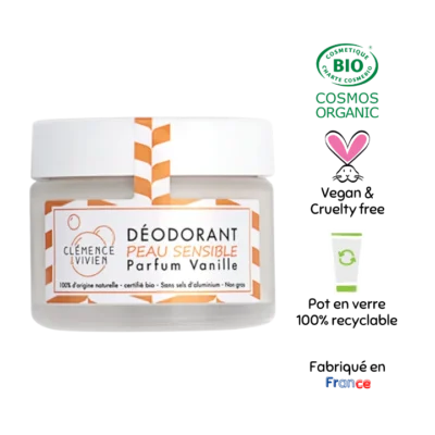 Déodorant naturel peau sensible vanille - Clémence & Vivien