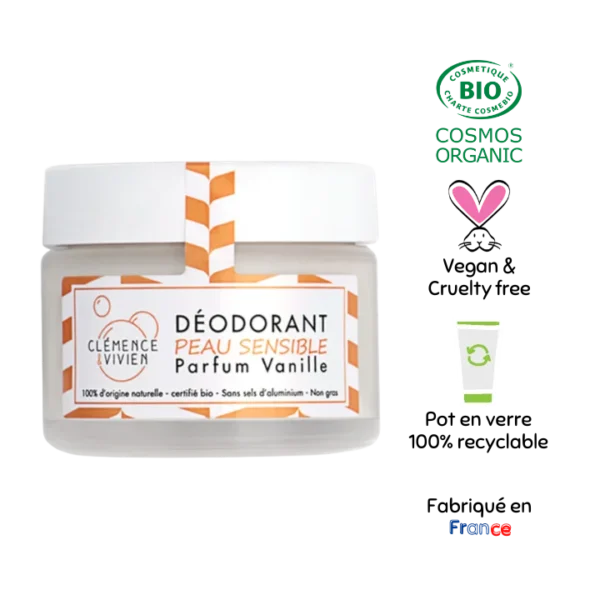 Déodorant naturel peau sensible vanille - Clémence & Vivien