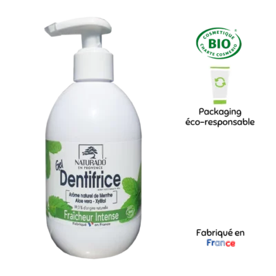 Gel dentifrice menthe - Fraîcheur intense - Naturado en Provence