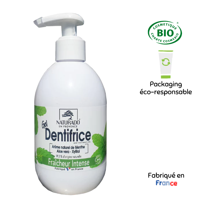 Gel dentifrice menthe - Fraîcheur intense - Naturado en Provence