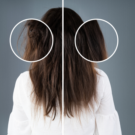 Avant - Après huile de coco