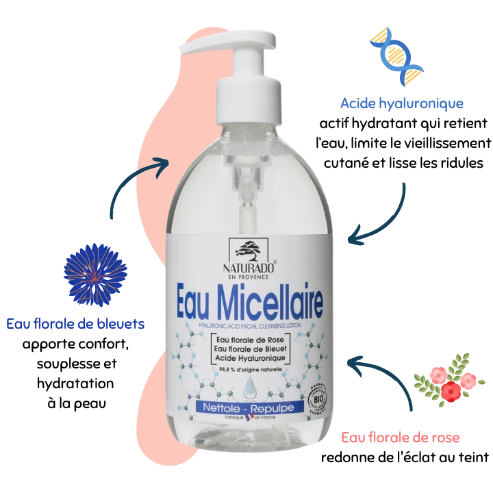 Eau micellaire acide hyaluronique - Naturado en ProvenceEau micellaire acide hyaluronique - Naturado en Provence Eau micellaire acide hyaluronique - Naturado en Provence
