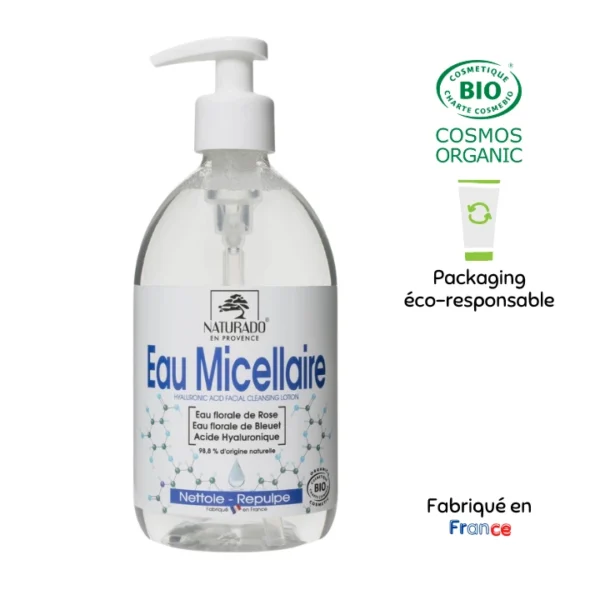 Eau micellaire acide hyaluronique - Naturado en Provence