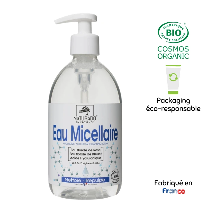 Eau micellaire acide hyaluronique - Naturado en Provence